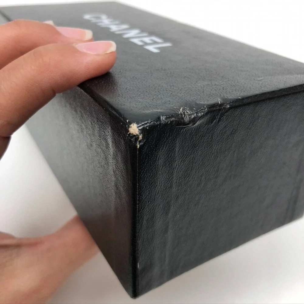Authentic Chanel Gift Box Black Empty Storage Rectangle Small‎ 7x3x2.5